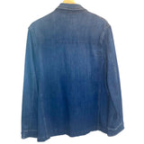 *Nili Lotan Cotton Denim Zip Front Boxy Utility Safari Jacket, Size M