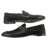 *Gucci Brixton Leather Almond Toe Horsebit Accent Convertible Loafers Mules, Size 39.5