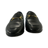 *Gucci Brixton Leather Almond Toe Horsebit Accent Convertible Loafers Mules, Size 39.5