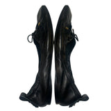 *FRAME Le Sunset Leather Square Toe Open Circle Bow Slip-On Ballet Flats, Size 40