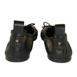 *FRAME Le Sunset Leather Square Toe Open Circle Bow Slip-On Ballet Flats, Size 40