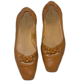 *FRAME Le Collina Leather Square Toe Braided Detail Slip-On Ballet Slipper Flats, Size 40
