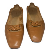 *FRAME Le Collina Leather Square Toe Braided Detail Slip-On Ballet Slipper Flats, Size 40