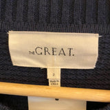 *THE GREAT. The Shrunken Ribbon Stripe Crew Neck Pullover Sweater, Size TG 2=US M