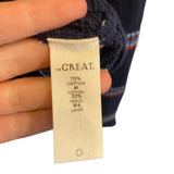 *THE GREAT. The Shrunken Ribbon Stripe Crew Neck Pullover Sweater, Size TG 2=US M