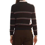 *THE GREAT. The Shrunken Ribbon Stripe Crew Neck Pullover Sweater, Size TG 2=US M