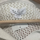 *Velvet by G&S York Cotton & Cashmere Open Stitch Short Sleeve Polo Pullover Sweater, Size S