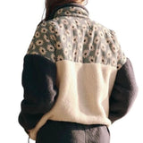 *THE GREAT. Outdoors The Plush Terrain Floral & Fleece Half-Zip Sherpa Pullover Jacket, Size S