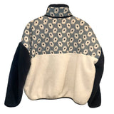 *THE GREAT. Outdoors The Plush Terrain Floral & Fleece Half-Zip Sherpa Pullover Jacket, Size S