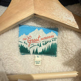 *THE GREAT. Outdoors The Plush Terrain Floral & Fleece Half-Zip Sherpa Pullover Jacket, Size S