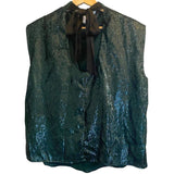 *Amanda Uprichard Middleton Ansella Burnout Sleeveless High Neck Tie-Back Top, Size L