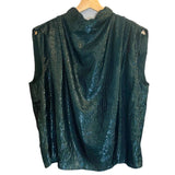 *Amanda Uprichard Middleton Ansella Burnout Sleeveless High Neck Tie-Back Top, Size L