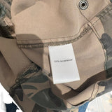 *PAM & GELA Twill Camo Stud Trim Long Sleeve Collared Zip-Up Shacket Army Jacket, Size S