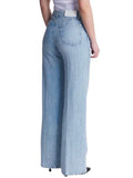 *7 For All Mankind Lotta Cotton & Linen Faded High-Rise Wide Leg Jeans, Size 28 (6)