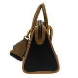 *Gucci Bauletto Medium GG Canvas Leather Trim Dual Top Handle Duffle Crossbody Bag