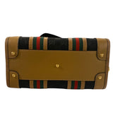 *Gucci Bauletto Medium GG Canvas Leather Trim Dual Top Handle Duffle Crossbody Bag