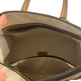 *Gucci Bauletto Medium GG Canvas Leather Trim Dual Top Handle Duffle Crossbody Bag