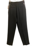 *Anine Bing Eleanor Wool Blend Pleated Slim-Leg Leather Trim Trouser Pants, Size FR 36=US 4