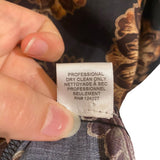 *Misa Los Angeles Siena Cotton Blend Floral Long Sleeve Split Tie Neck Ruffle Trim Blouse Top, Size XS