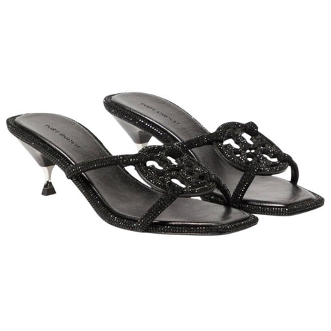 *Tory Burch Pave Geo Bombe Miller 55mm Metal Heel Slide Sandals, Size 10.5