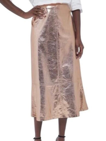 ^Tuckernuck x India Hicks London Metallic A-Line Midi Skirt, Size 0