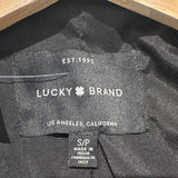 *Lucky Brand Lamb Leather & Sherpa Collared Full-Zip Bomber Jacket, Size S