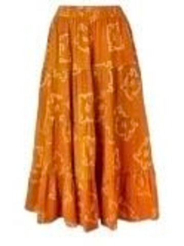 ^The Odells Lidia Cotton Batik Print Pull-On Tiered Maxi Skirt, Size S
