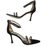 *NIB Badgley Mischka Logan Rhinestone Straps Double Ankle Straps Stiletto Heel Sandals, Size 9.5