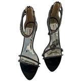 *NIB Badgley Mischka Logan Rhinestone Straps Double Ankle Straps Stiletto Heel Sandals, Size 9.5