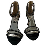 *NIB Badgley Mischka Logan Rhinestone Straps Double Ankle Straps Stiletto Heel Sandals, Size 9.5