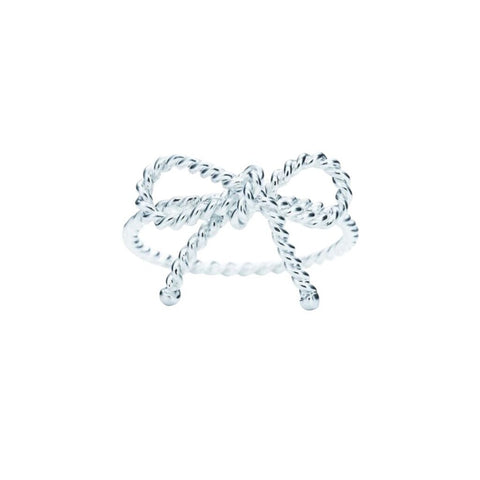 *Tiffany & Co Twist Bow Ribbon Sterling Silver Ring w/Pouch
