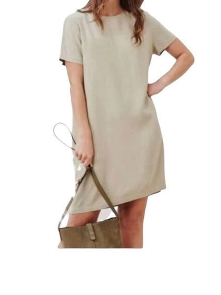*Jenni Kayne Palmer Crepe T-Shirt Short Sleeve Crew Neck Shift Mini Dress, Size M