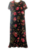 *Rhode Lulani Crepe de Chine Floral Flutter Sleeve Round Neck Flounce Hem Midi Dress, Size 12