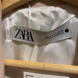 *Zara Twill Feather Cuffs Shawl Collar Single Button Long Blazer Jacket, Size M