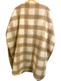 *NWT Apiece Apart Fatima Wrap Wool Buffalo Check Cap Sleeve Button Neck Cape Jacket, Size XS/S