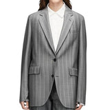 *Babaton Lara Herringbone Stripe Single Breasted Two Button Long Blazer Jacket, Size XS
