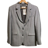 *Babaton Lara Herringbone Stripe Single Breasted Two Button Long Blazer Jacket, Size XS