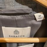 *Babaton Lara Herringbone Stripe Single Breasted Two Button Long Blazer Jacket, Size XS