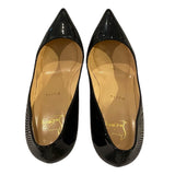 *Christian Louboutin Pigalle Follies Patent Leather Pointed Toe Stiletto Pumps w/box, Size 37