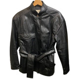 *Wnderkammer Faux Leather Patch Pocket Logo Belted Jacket, Size S