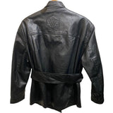 *Wnderkammer Faux Leather Patch Pocket Logo Belted Jacket, Size S