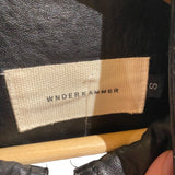 *Wnderkammer Faux Leather Patch Pocket Logo Belted Jacket, Size S