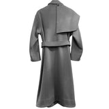 *Wnderkammer Wool Blend Removable Cape Belted Long Coat, Size S