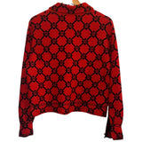 *Sandro Paris Double S Logo Jacquard Cotton Blend Button-Up Collared Short Jacket, Size S1=US 4