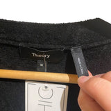 *Theory Velvet Knit Long Sleeve V-Neck Button Up Cardigan Top, Size M