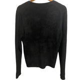 *Theory Velvet Knit Long Sleeve V-Neck Button Up Cardigan Top, Size M