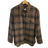 *Jenni Kayne O'Keefe Plaid Shacket Wool Blend Collared Button-Up Overshirt Jacket, Size S