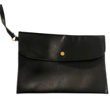 *Stella McCartney Faux Leather Faux Shearling Trim Large Logo Tote Bag w/Pouch