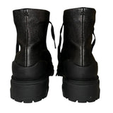 *Rag & Bone Shiloh Leather & Elastic Lace-Up 1.5" Heel Rubber Lug Sole Combat Boots, Size 39.5