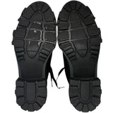 *Rag & Bone Shiloh Leather & Elastic Lace-Up 1.5" Heel Rubber Lug Sole Combat Boots, Size 39.5